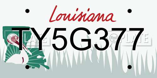 TY5G377 Louisiana License Plate