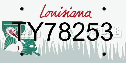 TY78253 Louisiana License Plate