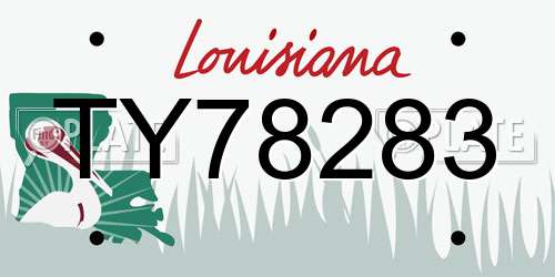 TY78283 Louisiana License Plate