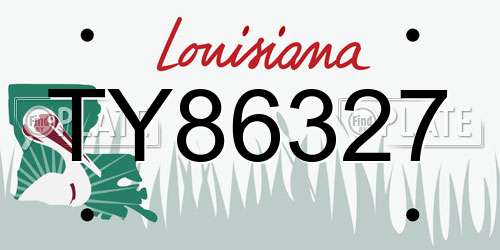 TY86327 Louisiana License Plate
