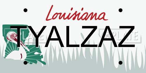 TYALZAZ Louisiana License Plate