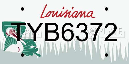 TYB6372 Louisiana License Plate