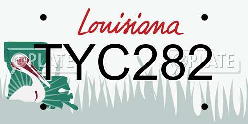 TYC282 Louisiana License Plate
