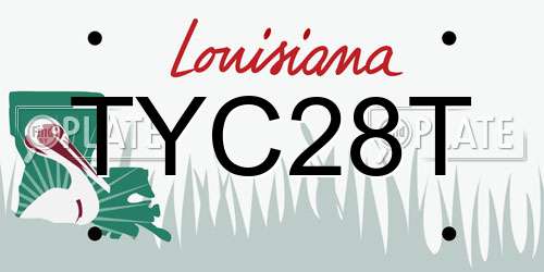 TYC28T Louisiana License Plate