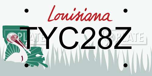 TYC28Z Louisiana License Plate