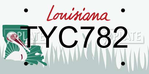 TYC782 Louisiana License Plate