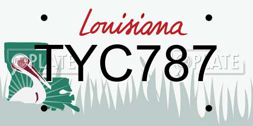 TYC787 Louisiana License Plate