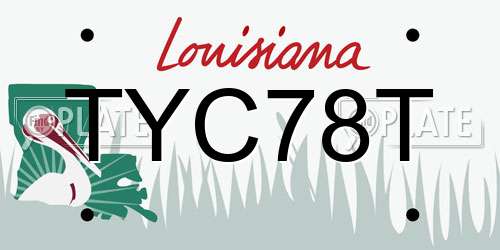 TYC78T Louisiana License Plate