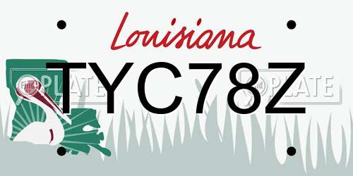 TYC78Z Louisiana License Plate