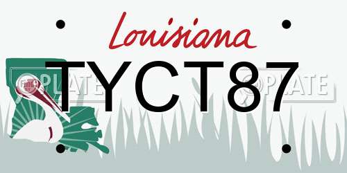 TYCT87 Louisiana License Plate