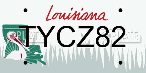 TYCZ82 Louisiana License Plate