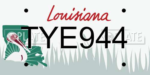 TYE944 Louisiana License Plate