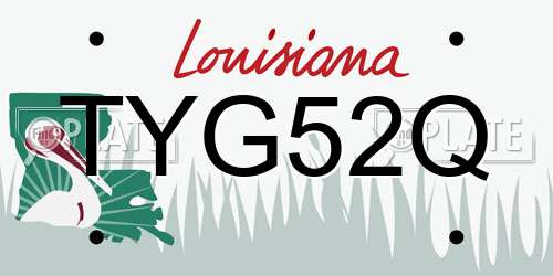 TYG52Q Louisiana License Plate