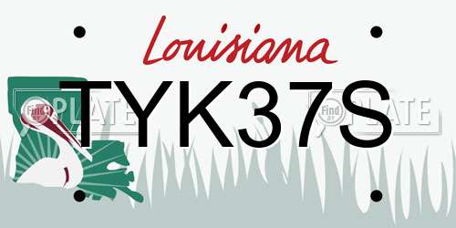 TYK37S Louisiana License Plate