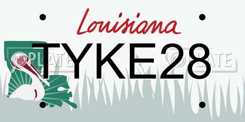 TYKE28 Louisiana License Plate