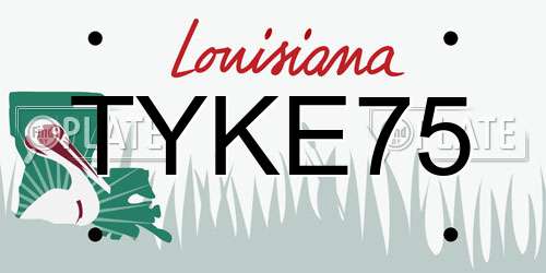TYKE75 Louisiana License Plate