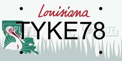 TYKE78 Louisiana License Plate