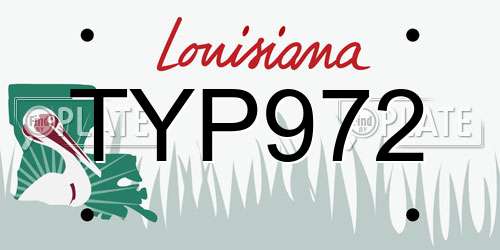 TYP972 Louisiana License Plate