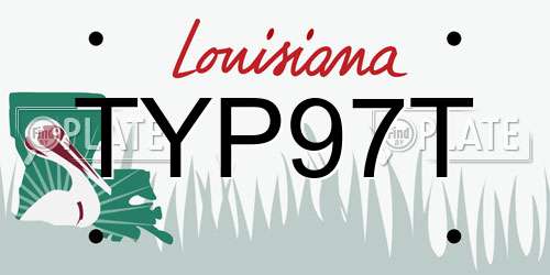 TYP97T Louisiana License Plate