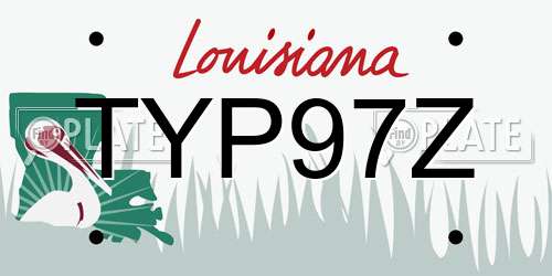 TYP97Z Louisiana License Plate