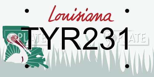 TYR231 Louisiana License Plate