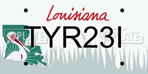 TYR23I Louisiana License Plate