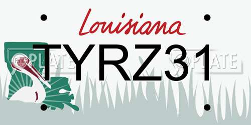 TYRZ31 Louisiana License Plate