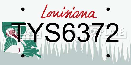 TYS6372 Louisiana License Plate