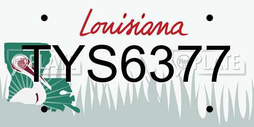 TYS6377 Louisiana License Plate