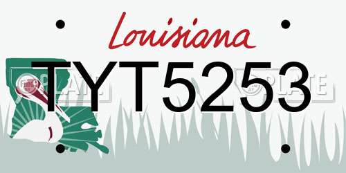TYT5253 Louisiana License Plate