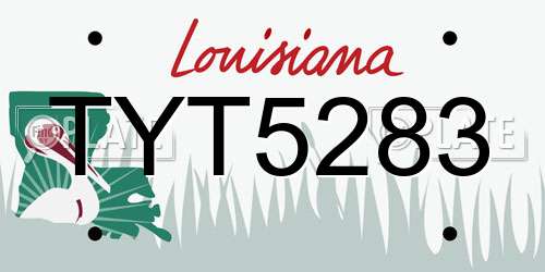 TYT5283 Louisiana License Plate