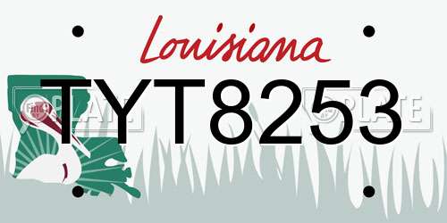 TYT8253 Louisiana License Plate