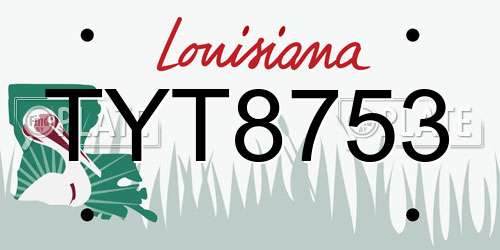 TYT8753 Louisiana License Plate