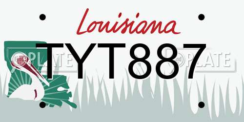 TYT887 Louisiana License Plate