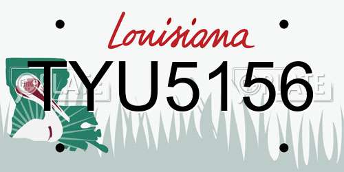 TYU5156 Louisiana License Plate