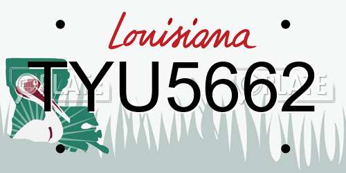 TYU5662 Louisiana License Plate