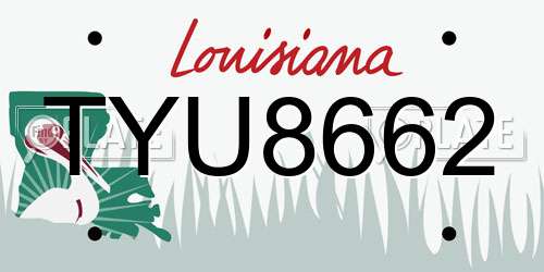 TYU8662 Louisiana License Plate