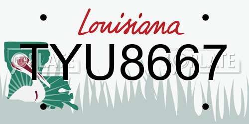 TYU8667 Louisiana License Plate