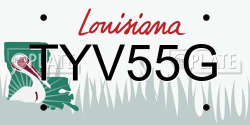 TYV55G Louisiana License Plate