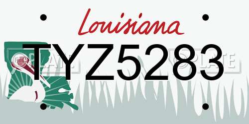 TYZ5283 Louisiana License Plate