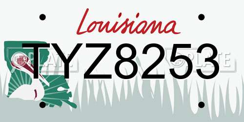TYZ8253 Louisiana License Plate