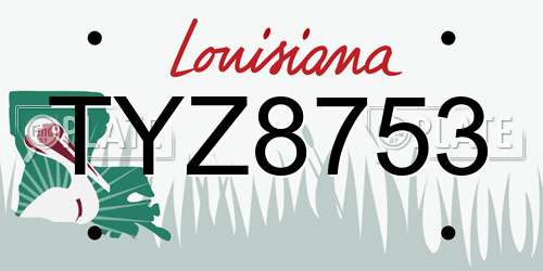 TYZ8753 Louisiana License Plate
