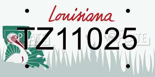 TZ11025 Louisiana License Plate