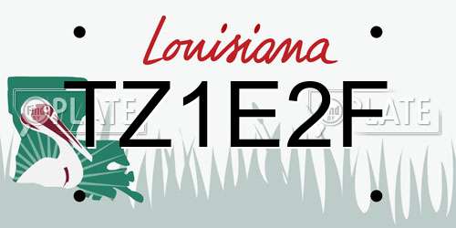 TZ1E2F Louisiana License Plate