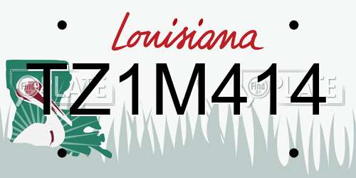 TZ1M414 Louisiana License Plate