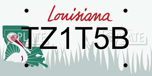 TZ1T5B Louisiana License Plate