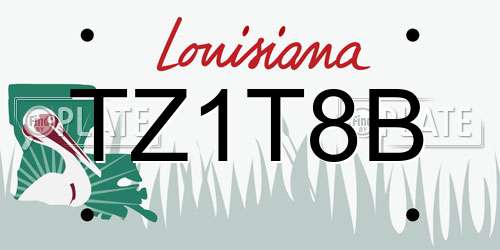 TZ1T8B Louisiana License Plate