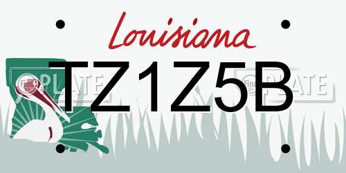 TZ1Z5B Louisiana License Plate