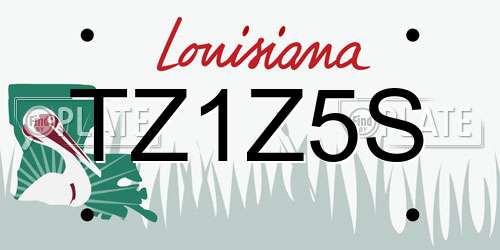 TZ1Z5S Louisiana License Plate