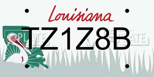 TZ1Z8B Louisiana License Plate